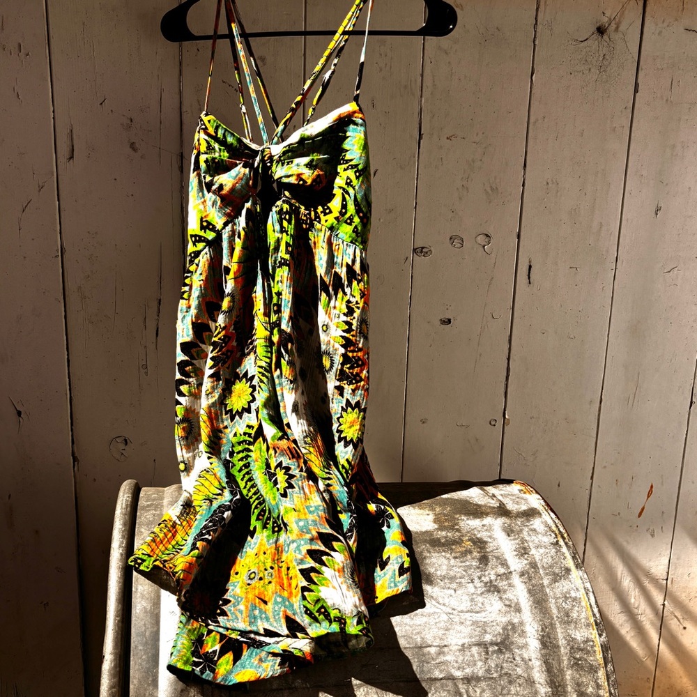 Vibrant Daily Practice  Multicolor Strappy Dress